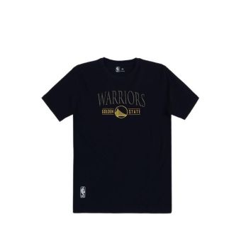 NBA MEN WARRIORS TEE EMBRO PRINT - BLACK