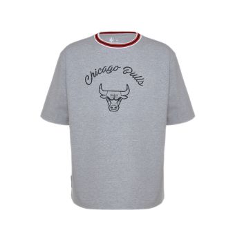 Bulls Oversized Flat Knit Men's Tee - Melange Grey