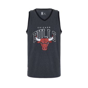 NBA BULLS MUSCLE TEE WITH TRIMMING - MELANGE GREY