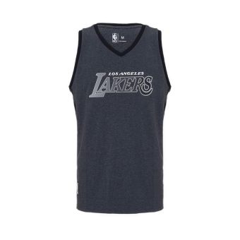 NBA LAKERS MUSCLE MEN'S TEE WITH TRIMMING - MELANGE GREY