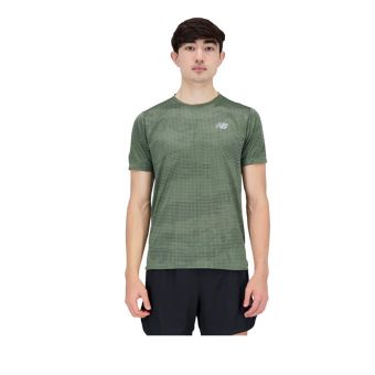New Balance Printed Impact Run Men's Short Sleeve - Green