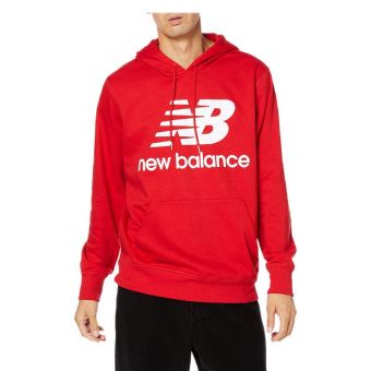 New Balance NB Essentials Stacked Logo Po  Men's Hoodie - Team Red Inline (664)
