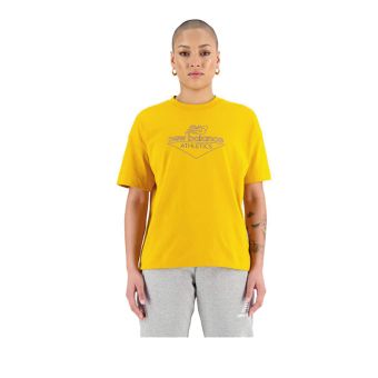 New Balance Athletics Cotton Jersey Boxy Womens T-Shirt - Yellow