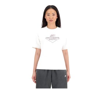 New Balance Athletics Cotton Jersey Boxy Womens T-Shirt - White