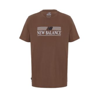New Balance NB Stripe Logo Men's T-shirt - Cognac