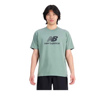 New Balance Essentials Stacked Logo Cotton Jersey T-shirt - Green
