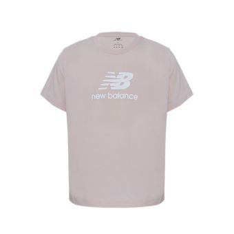 New Balance Jersey Stacked Logo Women's T-Shirt - Pink