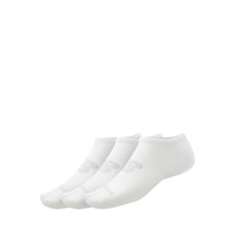 New Balance Flat Knit No Show 3 Pack Unisex Socks - White