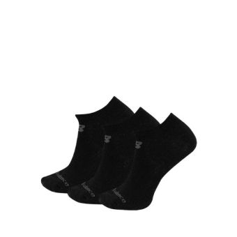 New Balance Unisex Performance Cotton Flat Knit No Show Socks 3 Pair - BLACK (001)