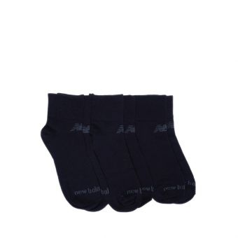 New Balance Performance Cotton Flat Knit Ankle Socks 3 Pair Unisex Socks - Black