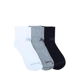 New Balance Performance Cotton Flat Knit Ankle Socks 3 Pair Unisex Socks - White