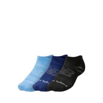 New Balance Flat Knit No Show 3 Pack Unisex Socks - Multi