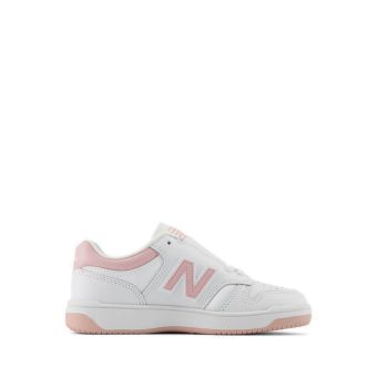 480 Bungee Lace with Top Strap Girls Sneakers Shoes - White/Pink