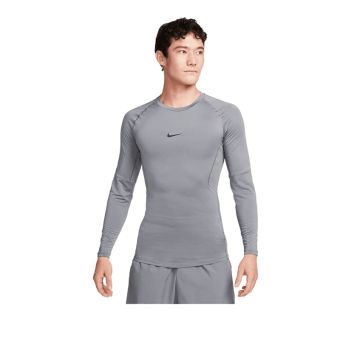 Nike Pro Men's Dri-FIT Tight Long-Sleeve Fitness Top - Grey