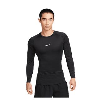 Pro Men's Dri-FIT Tight Long-Sleeve Fitness Top - Black