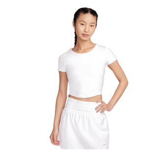 One Fitted Women's Dri-FIT Short-Sleeve Cropped Top - White