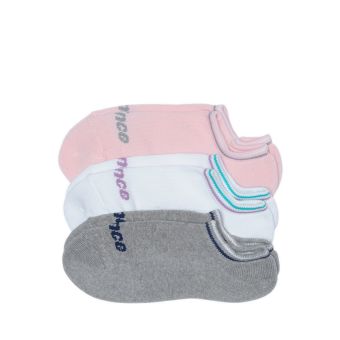 Women's Low Cut Socks 3 Pairs - Pink/Grey/White