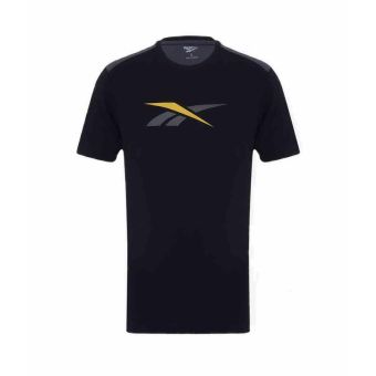 REEBOK MEN'S RUNNING T-SHIRT - BLACK