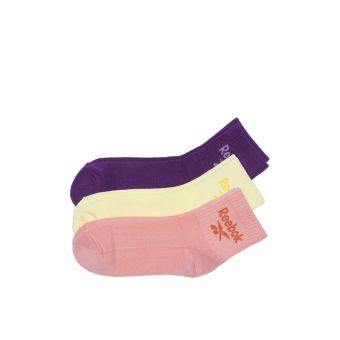Reebok3P Quarter women's Socks - Rose/ Yellow/Wine