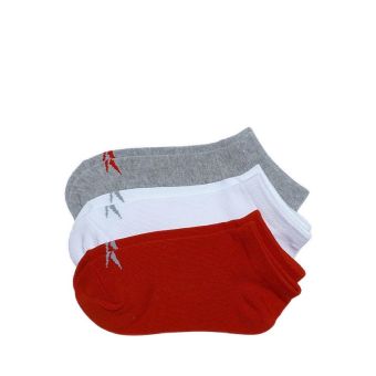 Reebok 3P Ankle Girl's Socks - Red/White/Melange