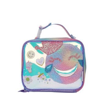 TWINKLE TOES HAPPY FACE LUNCH BAG GIRLS - PURPLE
