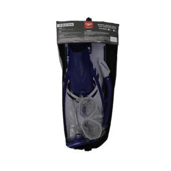 Speedo Unisex Deluxe Lens Fin Set Blue - White