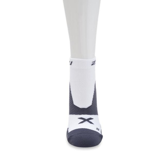 Unisex Vectr Cushion 1/4 Crew Socks - White