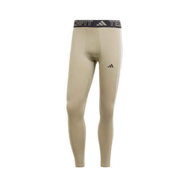 Techfit 3-Stripes Men's Training Long Tights - Silver