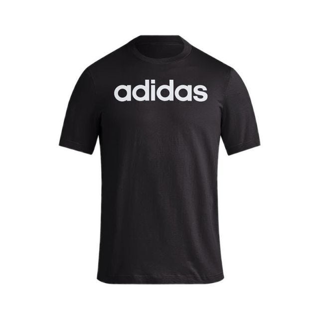 Essentials Single Jersey Linear Men's Logo T-Shirt - Black
