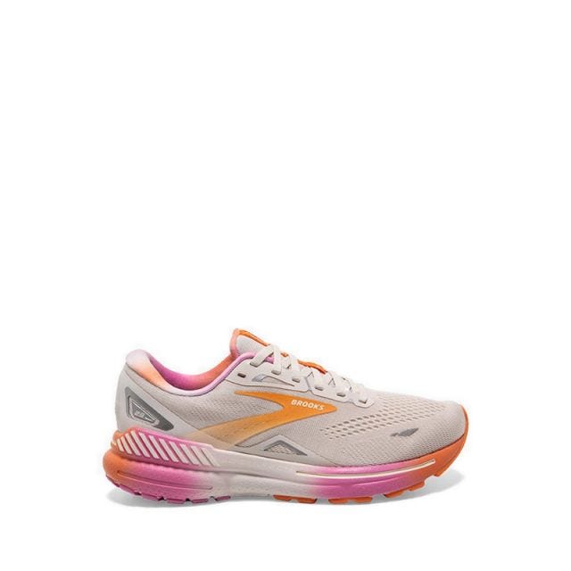 Adrenaline GTS 23 Women's Running Shoes - White Sand/Sunset/ Fuchsia