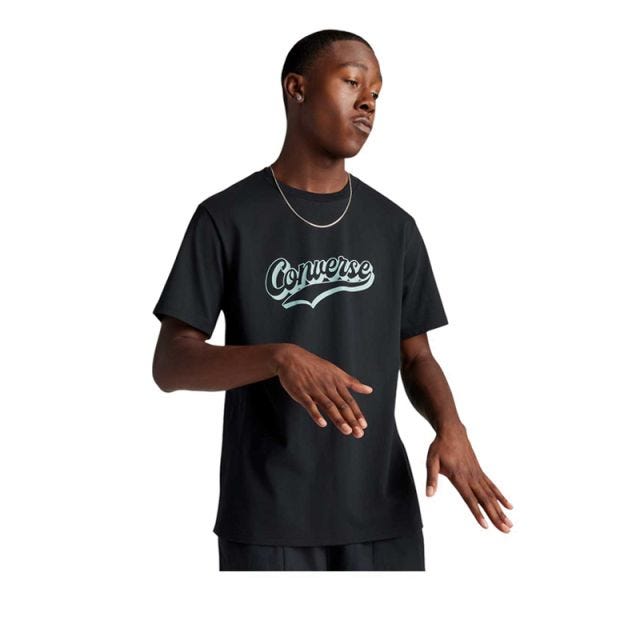 Sport Script Men's Tee -  Black / Vernal Pool