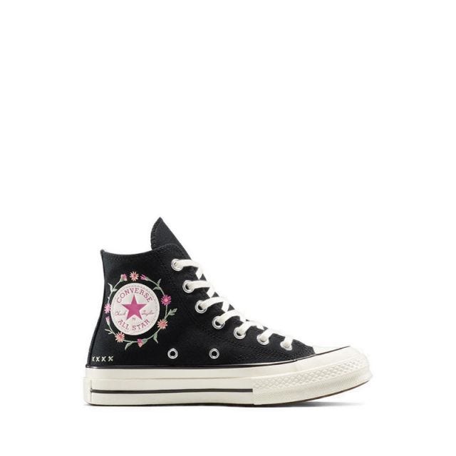 Chuck 70 Embroidered Flowers Women's Sneakers - Black/Cactus Bud/Flamingo Fade