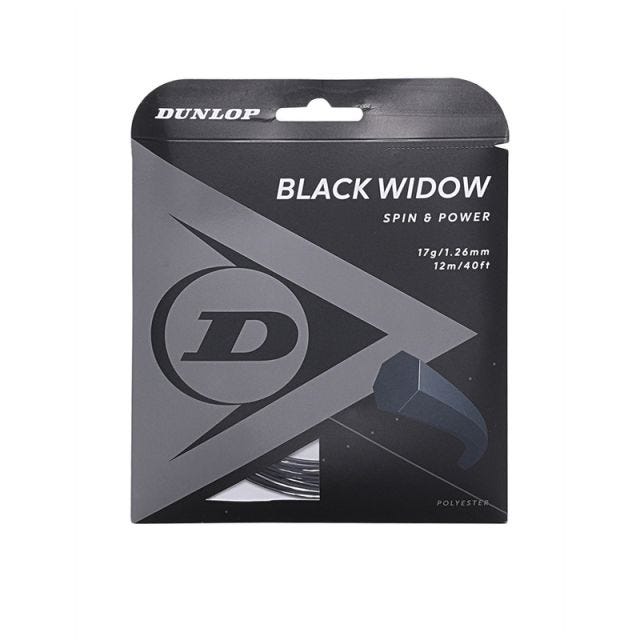 Dunlop Tac Black Widow 17G 126 Tennis String - Black