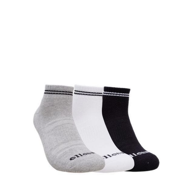 Men 3P Ankle Socks - White / Lgt Grey / Black