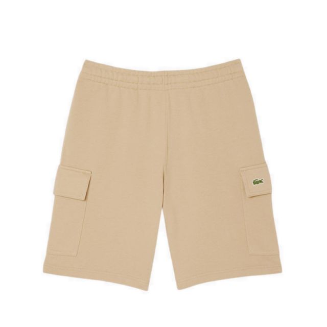 Lacoste Men's Cotton Fleece Cargo Shorts - Beige