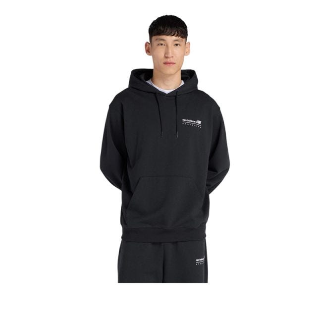 Linear Graphic French Terry Men's Hoodie - Black