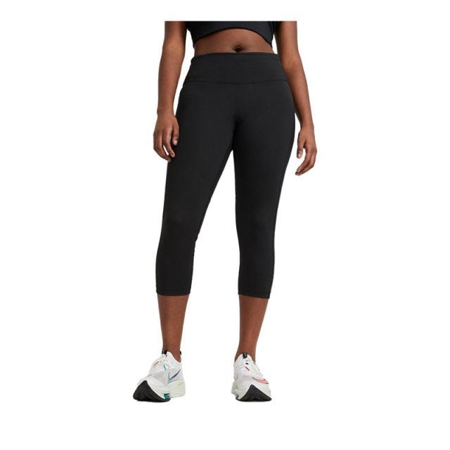 Fast Women's Mid-Rise Crop Running Leggings - Black