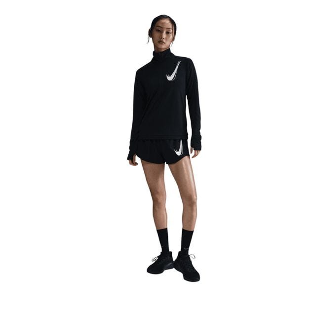 Swoosh Women's Dri-FIT 1/2-Zip Running Mid Layer - Black