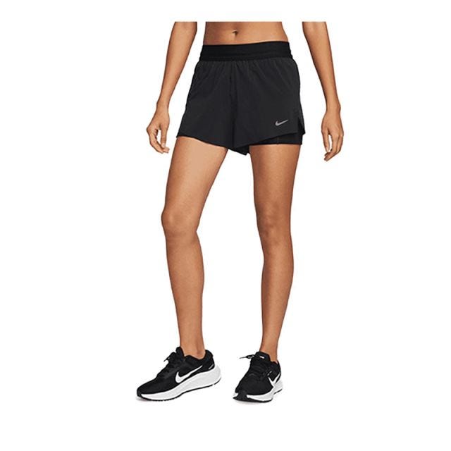 Swift Women's Dri-FIT Mid-Rise 2-in-1 Running Shorts - Black