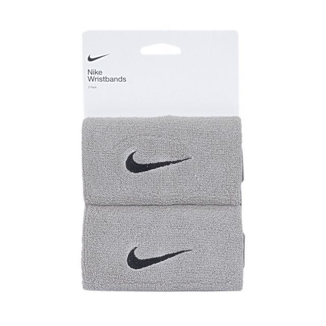Swoosh Doublewide Wristbands 2 Pk - Silver
