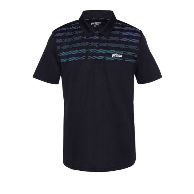 Performance Rubber Print Men's Polo Tee - Black