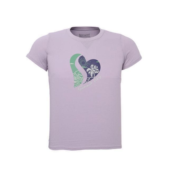 Heart Tshirt Girls - Lilac