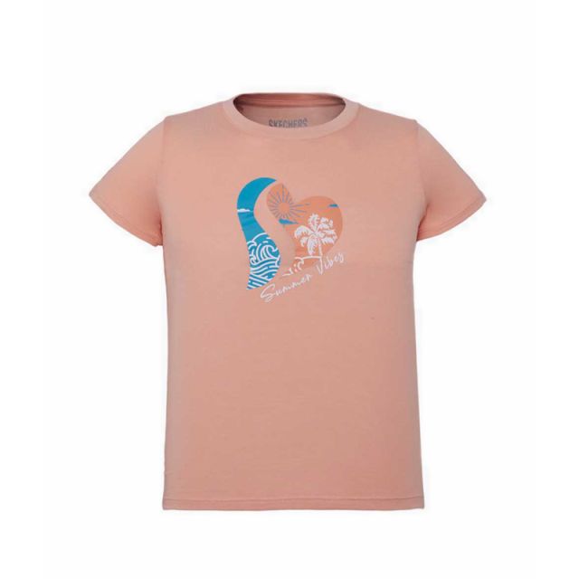 Heart Tshirt Girls - Salmon