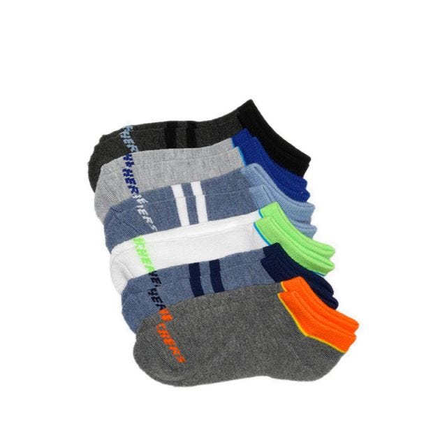 6Pk Boys 1/2 Terry Low Cut Socks - Medium Grey