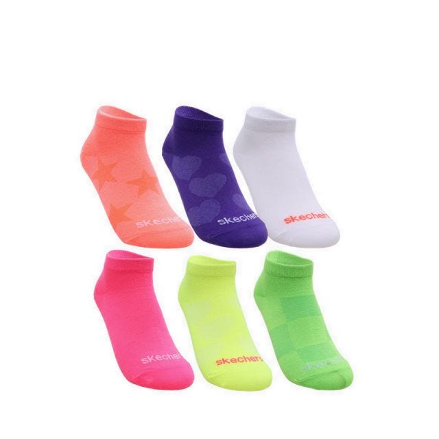 6Pk Non Terry Low Cut Girls - Bright Coral