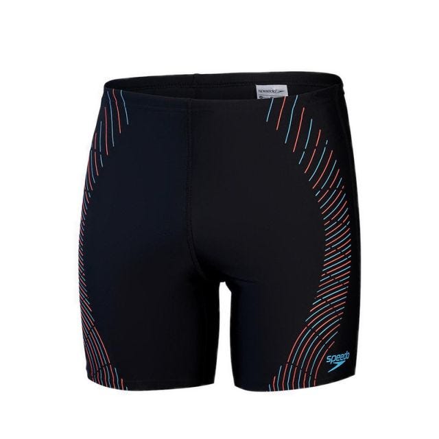 Men Duo Logo Print Mid Jammer - Black/Blue