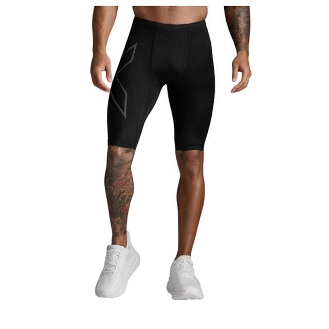 Light Speed Men’s Compression Shorts – Black/Black Reflective