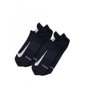 Nike Multiplier Unisex Running No-Show 2 Pairs Socks - Black