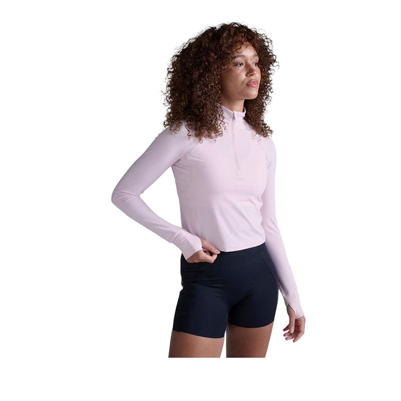 Women's Aero Waffle 1/2 Zip - Baby Pink