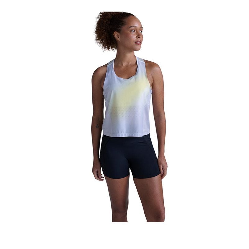 Women's Light Speed React Crop Singlet - Lemon